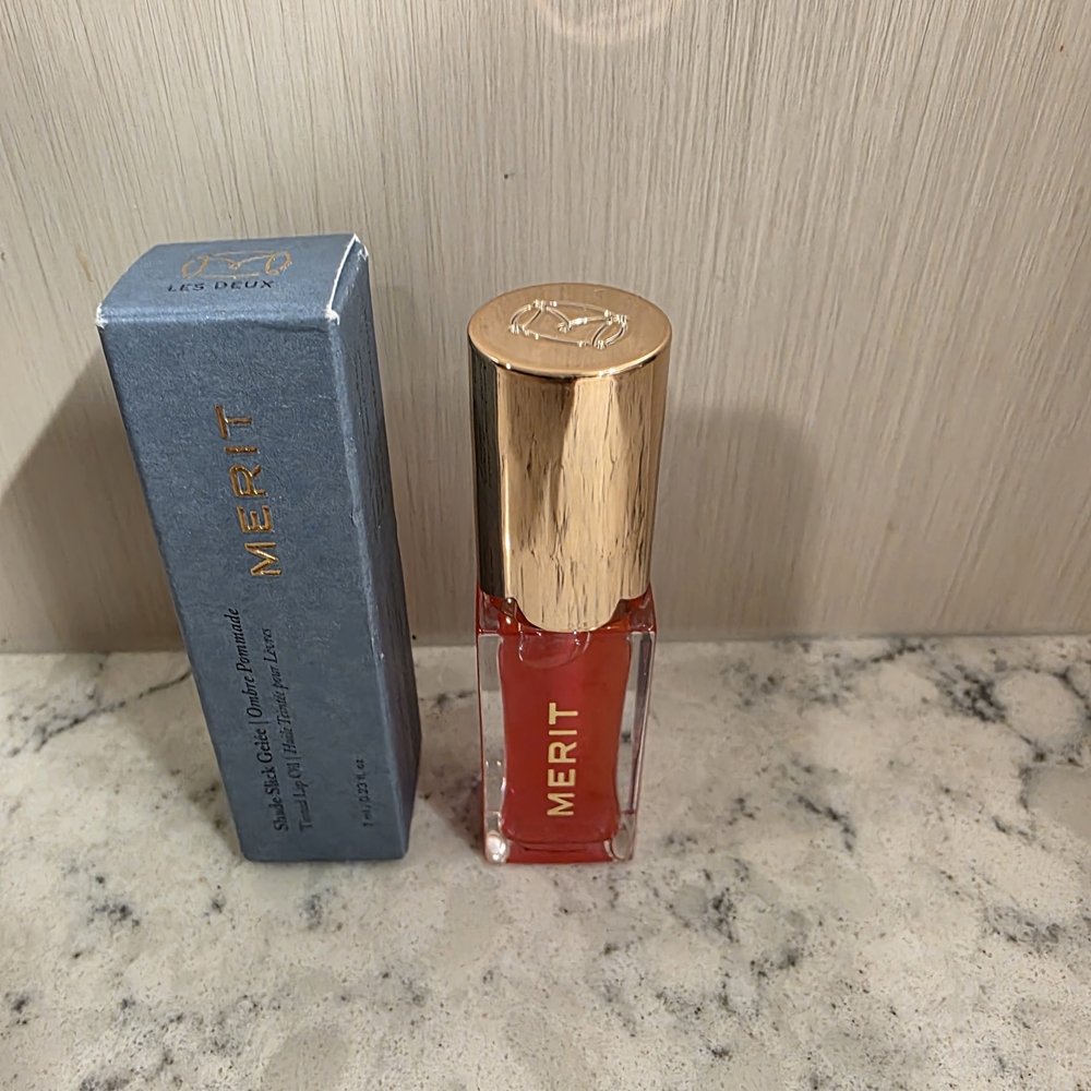 Merit Shade Slick Gelée Tinted Lip Oil in the shade "Les Deux". NEW!